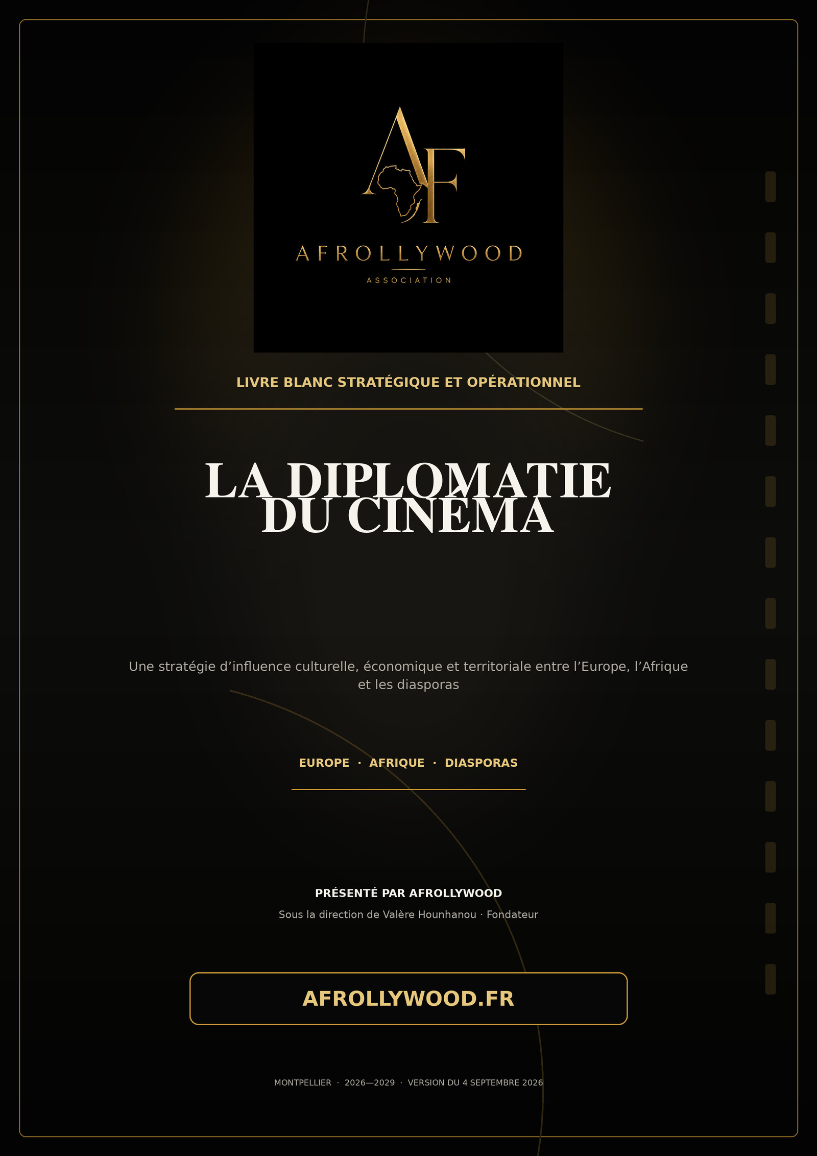 Couverture du livre La Diplomatie du cinéma, par Valère Hounhanou