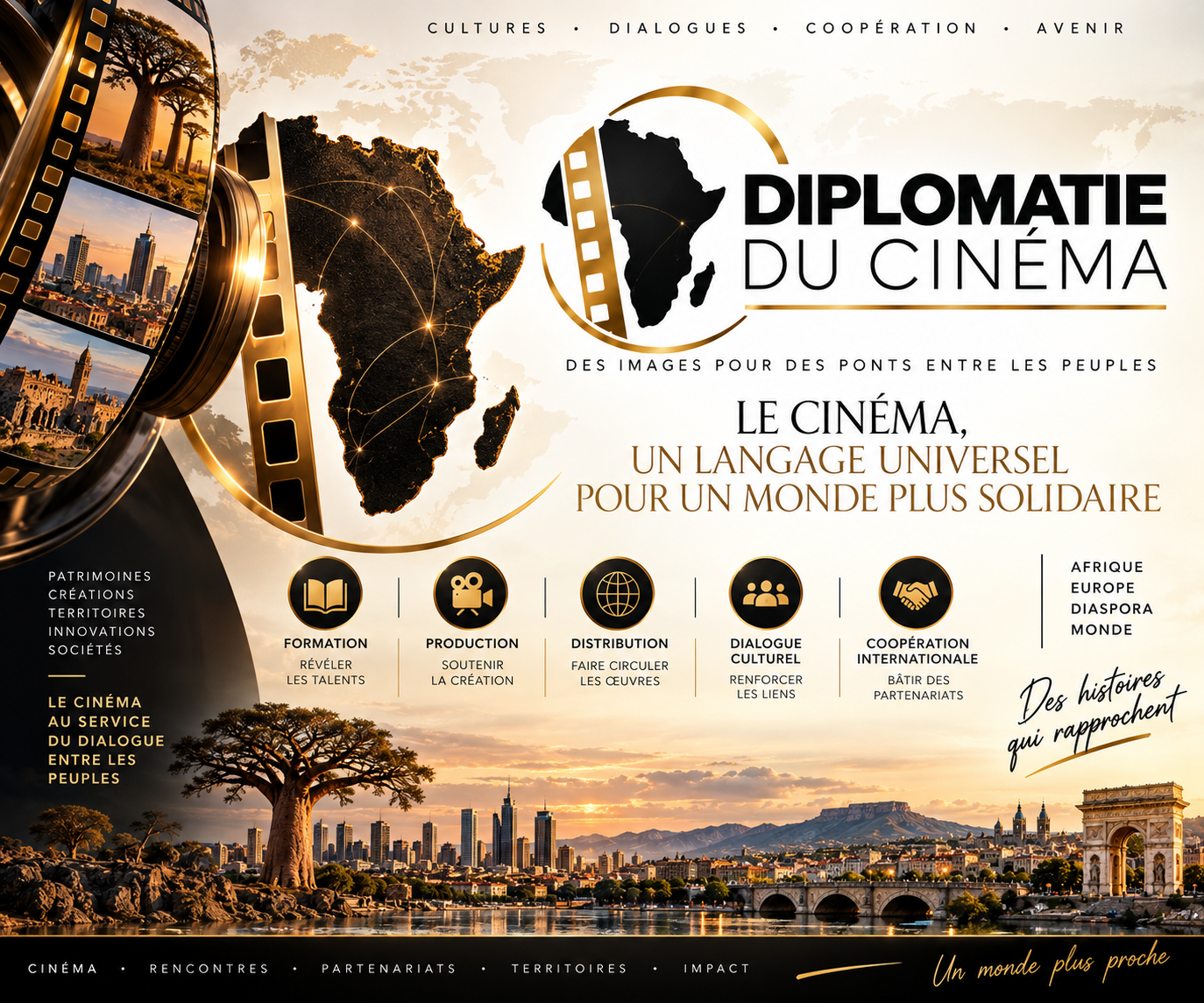 Affiche officielle de Diplomatie du Cinéma : le cinéma, un langage universel pour un monde plus solidaire