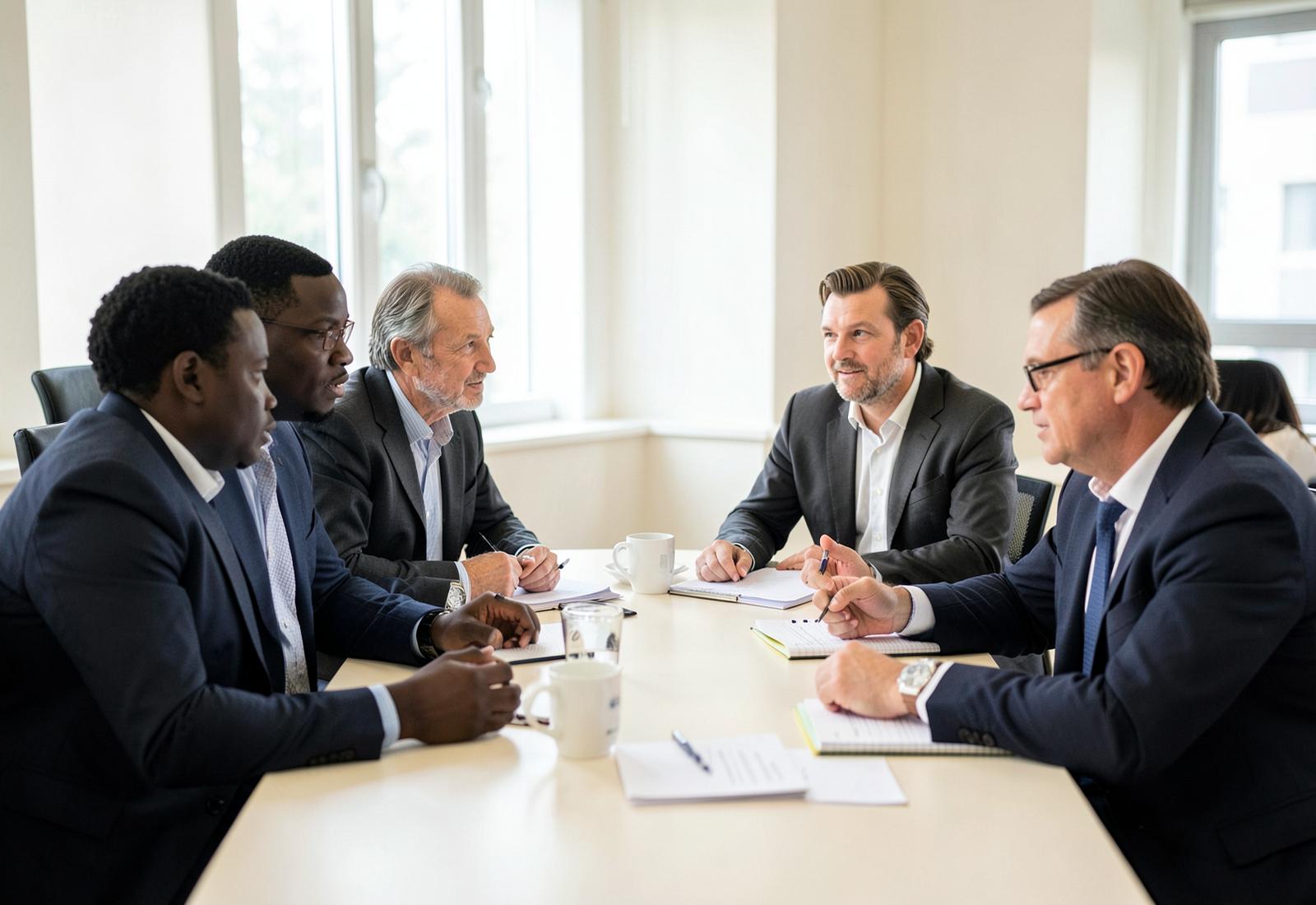 Professionnels africains et européens réunis autour d'une table de travail